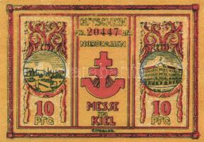 Német Birodalom / Weimari Köztársaság / Kiel 1921. 10Pf + 25Pf + 50Pf + 1M 4 klf db, teljes sor T:I-