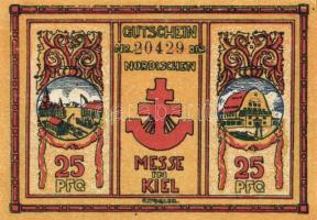 Német Birodalom / Weimari Köztársaság / Kiel 1921. 10Pf + 25Pf + 50Pf + 1M 4 klf db, teljes sor T:I-