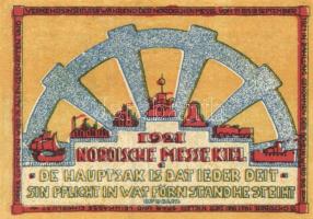 Német Birodalom / Weimari Köztársaság / Kiel 1921. 10Pf + 25Pf + 50Pf + 1M 4 klf db, teljes sor T:I-