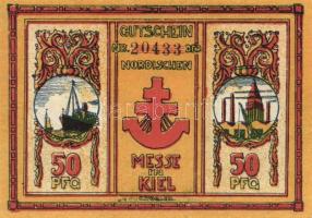 Német Birodalom / Weimari Köztársaság / Kiel 1921. 10Pf + 25Pf + 50Pf + 1M 4 klf db, teljes sor T:I-