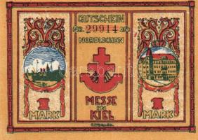 Német Birodalom / Weimari Köztársaság / Kiel 1921. 10Pf + 25Pf + 50Pf + 1M 4 klf db, teljes sor T:I-