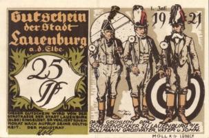 Német Birodalom / Weimari Köztársaság / Lauenburg DN 25Pf + 50Pf + 1M 3 klf db, teljes sor T:I