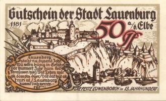 Német Birodalom / Weimari Köztársaság / Lauenburg DN 25Pf + 50Pf + 1M 3 klf db, teljes sor T:I