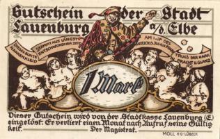 Német Birodalom / Weimari Köztársaság / Lauenburg DN 25Pf + 50Pf + 1M 3 klf db, teljes sor T:I