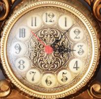 Olasz képóra. Öntött bakelit keretben nyomat kép, beékelt kvarc órával. 63x65 cm