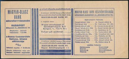 cca 1930 Magyar Szivarkapapírgyár R.T., Budapest - "50P-nél nagyobb összeg befizetésére használ...