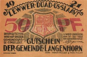 Német Birodalom / Weimari Köztársaság / Lauenhorn 1921. 50Pf + 75Pf + 1M 3 klf db, teljes sor T:I