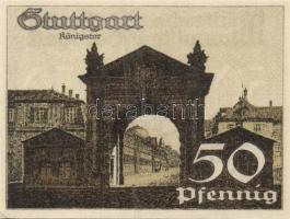 Német Birodalom / Weimari Köztársaság / Stuttgart 1921. 50Pf (4x) 4 klf db, teljes sor T:I