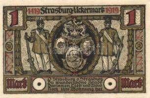 Német Birodalom / Weimari Köztársaság / Strasburg 1921. 15Pf + 50Pf + 1M 3 klf db, teljes sor T:I