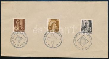 1944 3 db klf nyilaskeresztes TÁBORI POSTAHIVATAL bélyegzés papírlapon