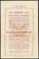 1905 A Bem szobor javára szervezett jótékonysági hangverseny meghívója 4p.