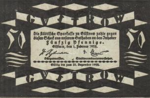 Német Birodalom / Weimari Köztársaság / Güstrov 1922. 50Pf (3x) + 75Pf (3x) + 100Pf (3x) 9 klf db, t...
