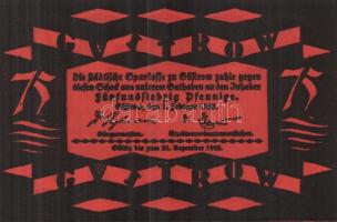 Német Birodalom / Weimari Köztársaság / Güstrov 1922. 50Pf (3x) + 75Pf (3x) + 100Pf (3x) 9 klf db, t...