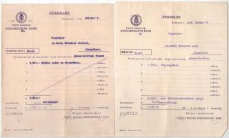 1941-1942. 29db részvény kifizetésről szóló értesítő T:F