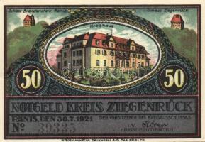 Német Birodalom / Weimari Köztársaság / Ziegenrück 1921. 50Pf (6x) 6 klf db, teljes sor T:I
