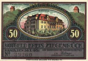 Német Birodalom / Weimari Köztársaság / Ziegenrück 1921. 50Pf (6x) 6 klf db, teljes sor T:I