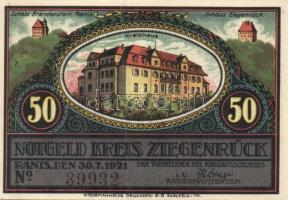 Német Birodalom / Weimari Köztársaság / Ziegenrück 1921. 50Pf (6x) 6 klf db, teljes sor T:I