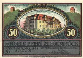 Német Birodalom / Weimari Köztársaság / Ziegenrück 1921. 50Pf (6x) 6 klf db, teljes sor T:I