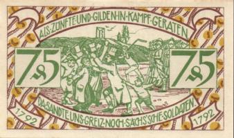Német Birodalom / Weimari Köztársaság / Zeulenroda 1921. 50Pf (5x) + 75Pf (5x) 10 klf db, teljes sor...