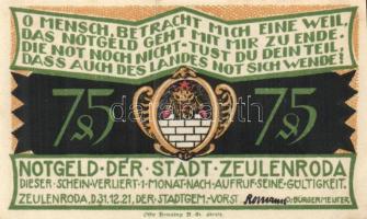 Német Birodalom / Weimari Köztársaság / Zeulenroda 1921. 50Pf (5x) + 75Pf (5x) 10 klf db, teljes sor...