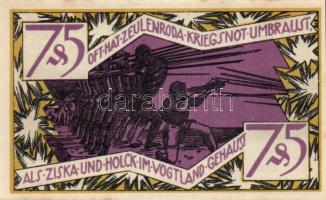 Német Birodalom / Weimari Köztársaság / Zeulenroda 1921. 50Pf (5x) + 75Pf (5x) 10 klf db, teljes sor...