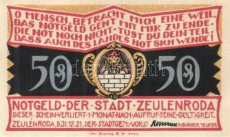 Német Birodalom / Weimari Köztársaság / Zeulenroda 1921. 50Pf (5x) + 75Pf (5x) 10 klf db, teljes sor...