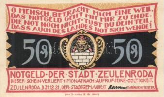 Német Birodalom / Weimari Köztársaság / Zeulenroda 1921. 50Pf (5x) + 75Pf (5x) 10 klf db, teljes sor...