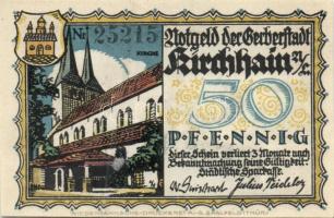 Német Birodalom / Weimari Köztársaság / Kirchhain 1921. 25Pf + 50Pf + 75Pf 3 klf db, teljes sor T:I