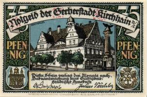 Német Birodalom / Weimari Köztársaság / Kirchhain 1921. 25Pf + 50Pf + 75Pf 3 klf db, teljes sor T:I