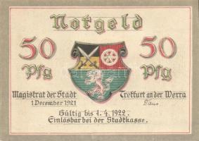 Német Birodalom / Weimari Köztársaság / Treffurt 1921. 50Pf (6x) 6 klf db, teljes sor T:I-