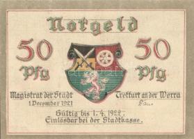 Német Birodalom / Weimari Köztársaság / Treffurt 1921. 50Pf (6x) 6 klf db, teljes sor T:I-