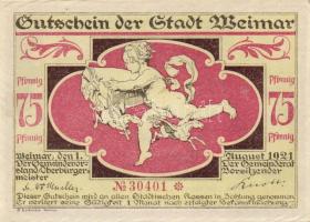 Német Birodalom / Weimari Köztársaság / Weimar 1921. 75Pf (3x) 3 klf db, teljes sor T:I