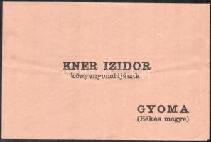 1925 Kner Izidor gyomai nyomdájában gyártott termékek megrendelő ívei és fejléces borítéka
