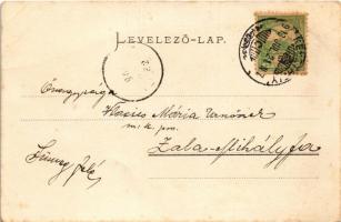 1903 Keszthely, Gróf Festetics kastély főkapuja. Mérei Ignác kiadása (fa)