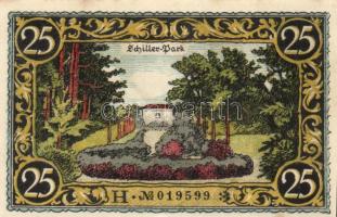 Német Birodalom / Weimari Köztársaság / Friesack 1921. 25Pf (3x) + 50Pf (3x) + 75Pf (3x) össz. 9 klf db, teljes sor T:I