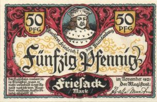 Német Birodalom / Weimari Köztársaság / Friesack 1921. 25Pf (3x) + 50Pf (3x) + 75Pf (3x) össz. 9 klf...