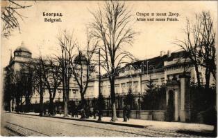 1907 Beograd, Belgrade; Altes und neues Palais / old and new palace (glue marks)