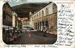 1900 Dubrovnik, Ragusa; Stradone / street view (fa)