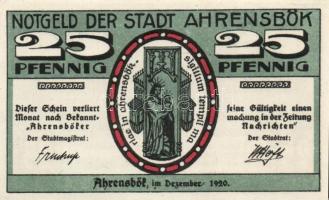 Német Birodalom / Weimari Köztársaság / Ahrensbök 1920. 25Pf + 50Pf + 100Pf 3 klf db, teljes sor T:I