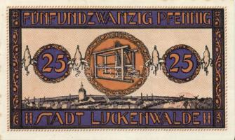 Német Birodalom / Weimari Köztársaság / Luckenwalde 1922. 25Pf + 50Pf + 1M 3 klf db, teljes sor T:I