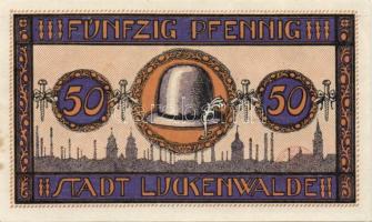 Német Birodalom / Weimari Köztársaság / Luckenwalde 1922. 25Pf + 50Pf + 1M 3 klf db, teljes sor T:I