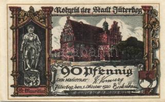 Német Birodalom / Weimari Köztársaság / Jüterbog 1920. 25Pf + 50Pf + 60Pf + 70Pf + 80Pf + 90Pf 6 klf db, teljes sor T:I