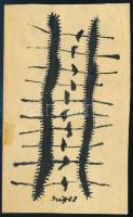 Szeift Béla (1944-2012): Cím nélkül, 1968. Tus, papír, jelzett, 13,5×8 cm