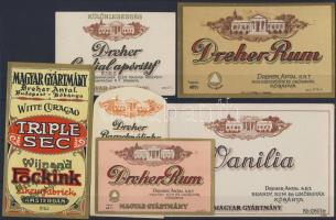 6db Dreher brandy, rum és likőrgyár címke