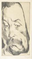 Pohárnok Zoltán (1905-1976): Portré. Rézkarc, papír, jelzett, számozott (101/1), 18,5x11 cm