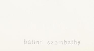 Szombathy Bálint (1950-): Textil. Nyomat, papír, jelzett a nyomaton, 21x29,5 cm