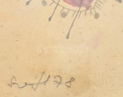 Szeift Béla (1944-2012): Lények (cím nélkül), 1978. Vegyes technika, papír, jelzett, lap széle folto...