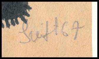 Szeift Béla (1944-2012): Formák (cím nélkül), 1967. Akvarell, papír, jelzett, 12,5×13,5 cm