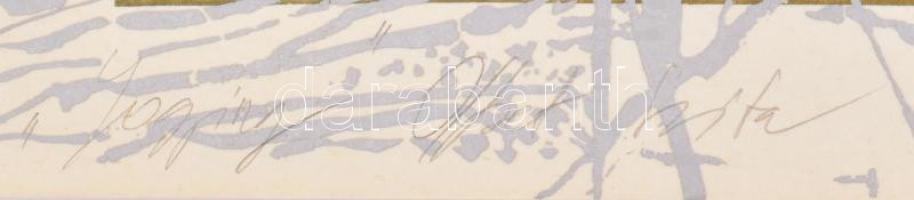 Gábor Áron (1954-): Jogging, 1985. Ofszet, szitanyomat, papír, jelzett, művészpéldány E.A. 20/13 szá...