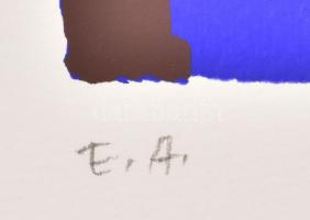 Németh János (1936-): Színes formák. Szitanyomat, papír, jelzett, művészpéldány E.A. jelzéssel. 20x2...